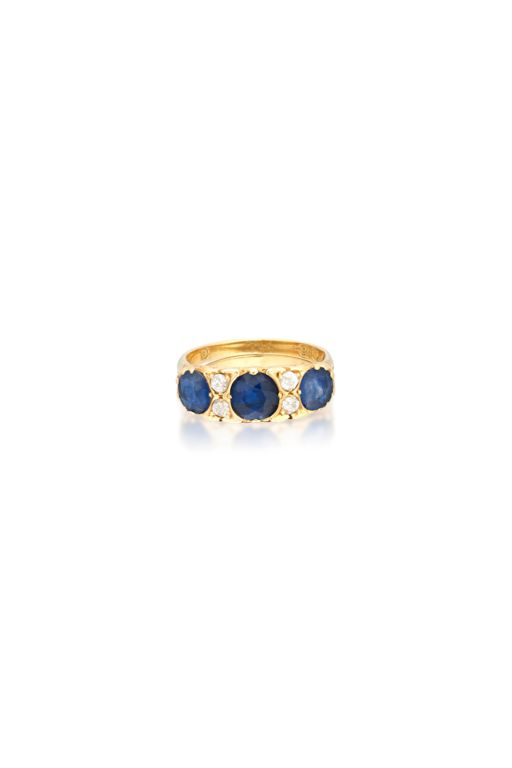 Gold Sapphire and Diamond Ring