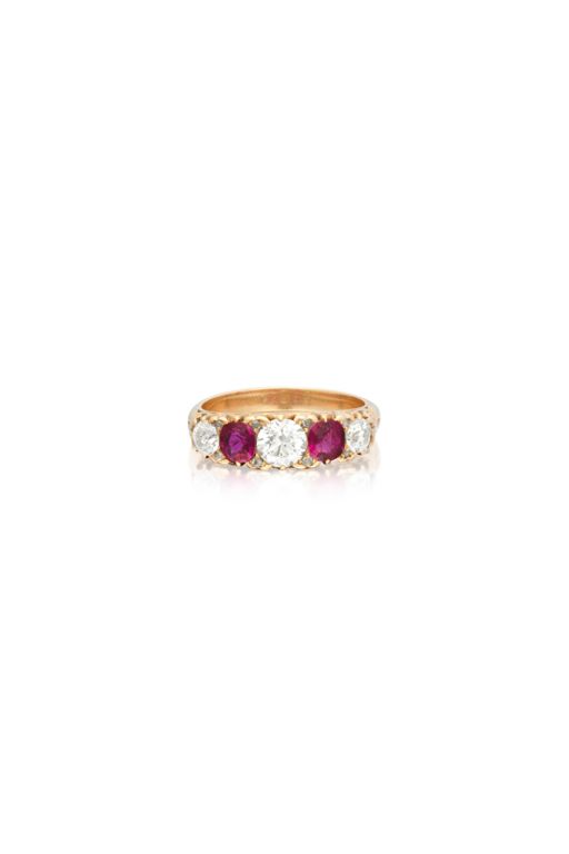 Gold Diamond and Ruby Ring