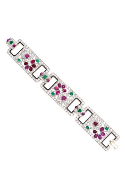 Diamond Ruby and Emerald Bracelet