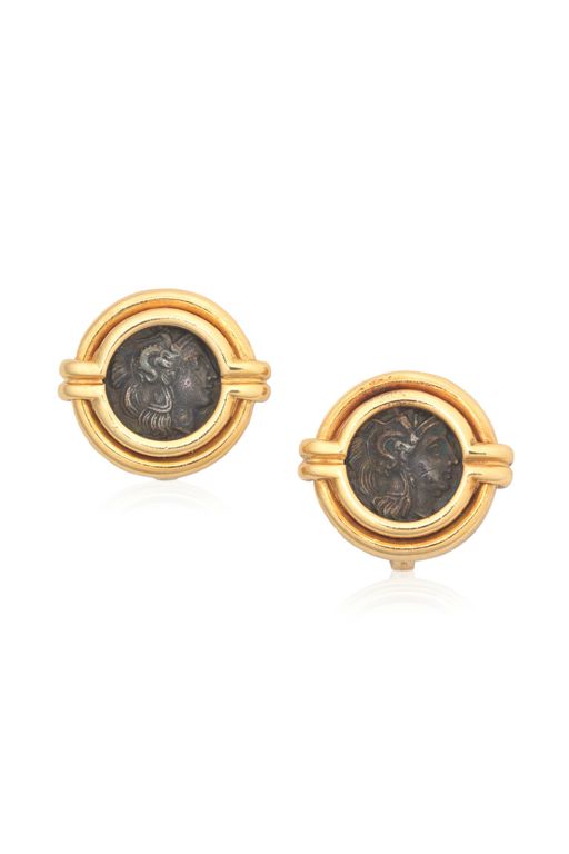 18k Gold Coin Earrings