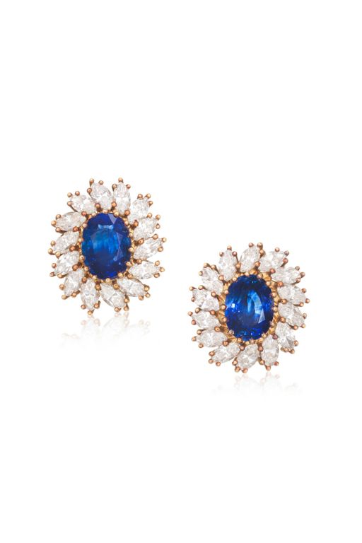 Sapphire and Diamond Earrings