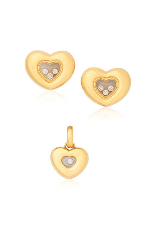 Diamond Earrings and Pendant