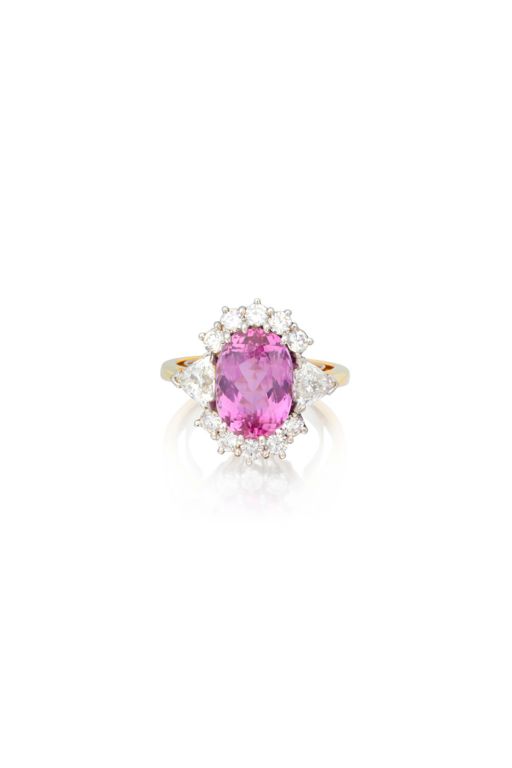 18k Gold Topaz and Diamond Ring