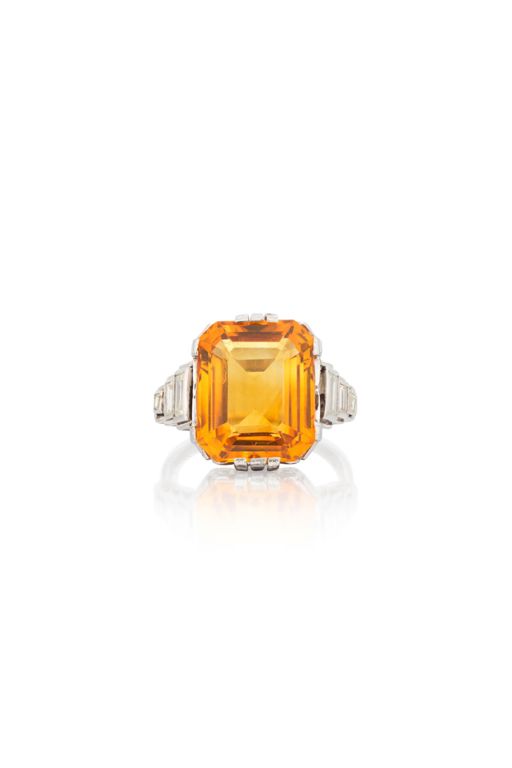 Citrine and Diamond Ring