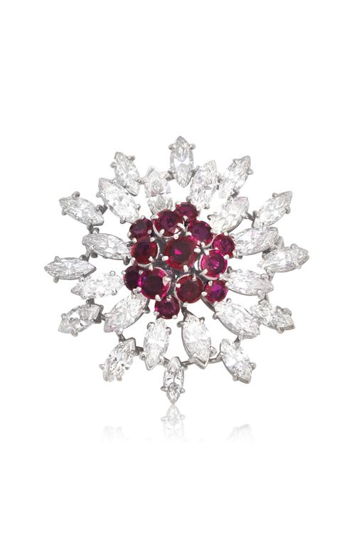 Ruby and Diamond Brooch