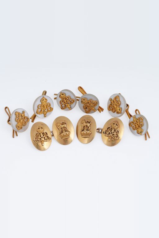 Gold Cufflinks Jewelry Set