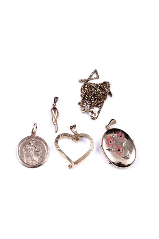 9k Gold Pendants and Necklace