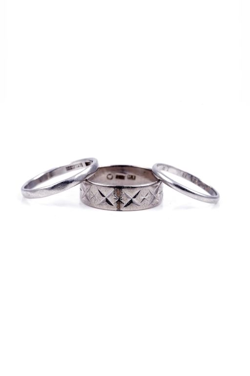 Three Gold and Platinum Rings