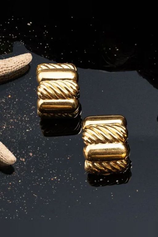 18k Yellow Gold Half Hoop Earrings