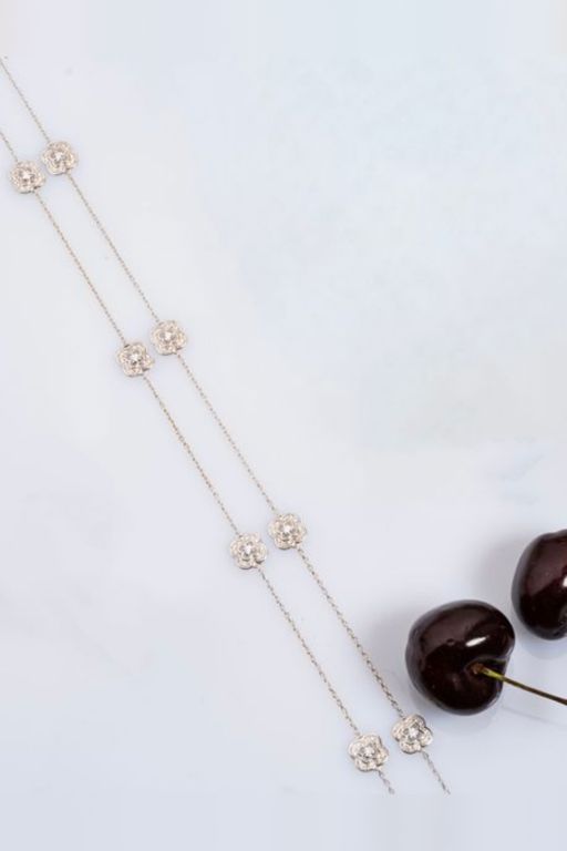 18k White Gold Diamond Chain Necklace