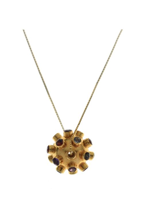 18k Gold Stone Pendant Necklace