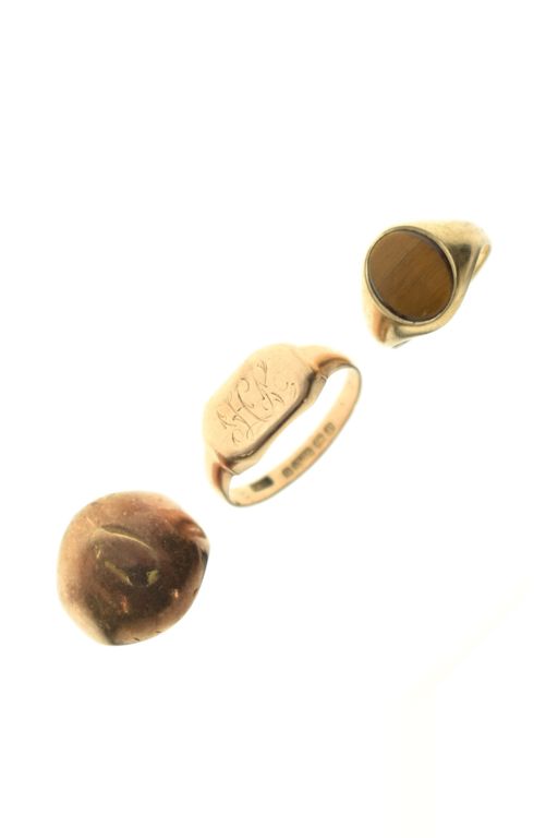 Three Gold Tiger Eye Rings