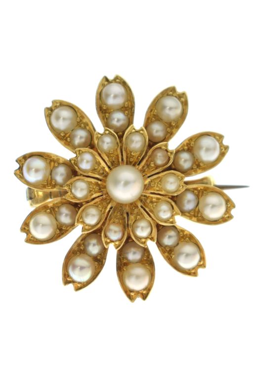 15k Gold Pearl Brooch Pendant