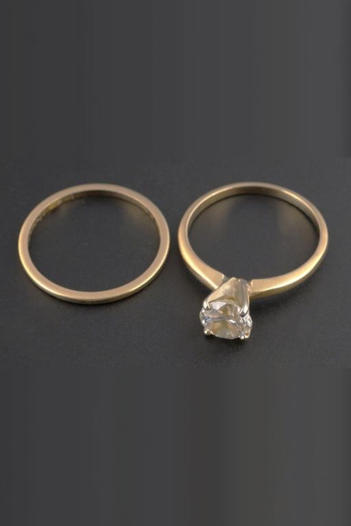 Two 14k Gold Diamond Rings