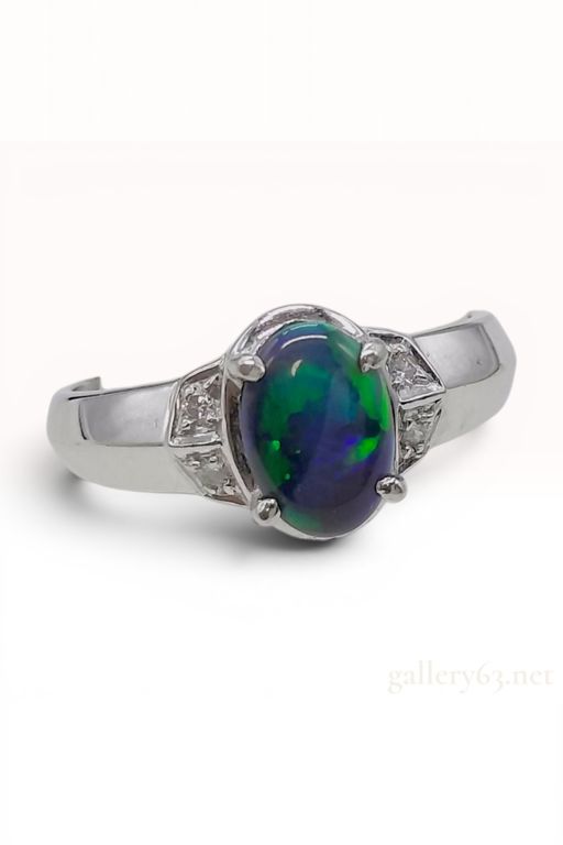 Platinum Opal and Diamond Dress Ring