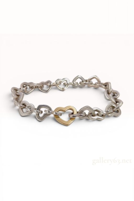 Sterling Silver and 18k Yellow Gold Link Bracelet