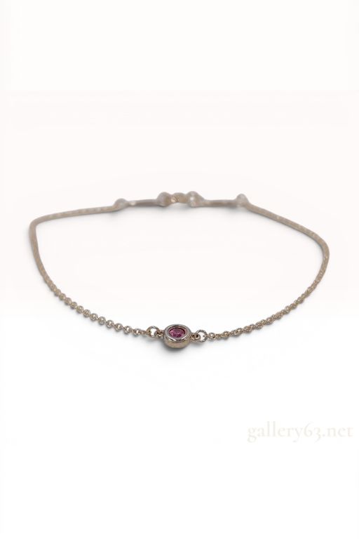 Sterling Silver Pink Sapphire Bracelet