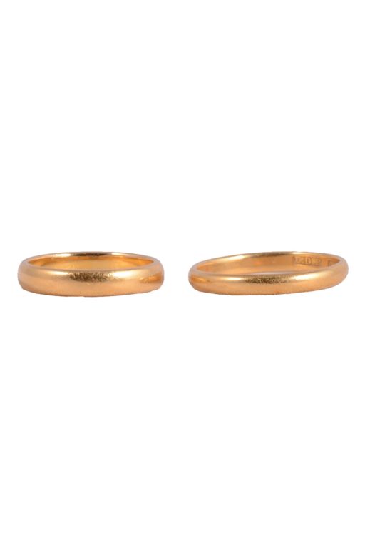 Two 22k Gold Wedding Bands