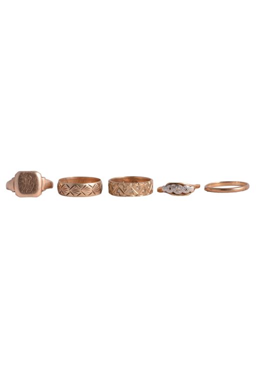 Six Gold and Platinum Rings