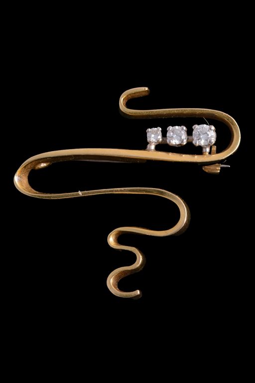 18k Gold Diamond Brooch