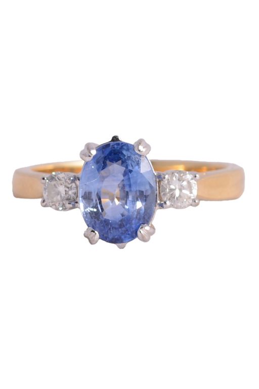 18k Gold Sapphire and Diamond Ring