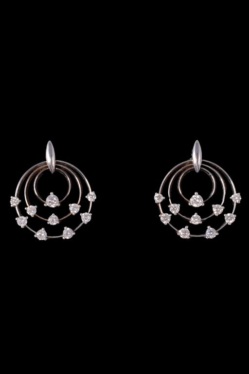 Pair of 18k Gold Diamond Earrings