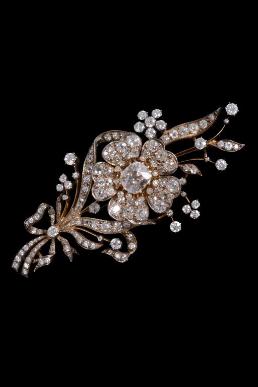 Gold Diamond Brooch