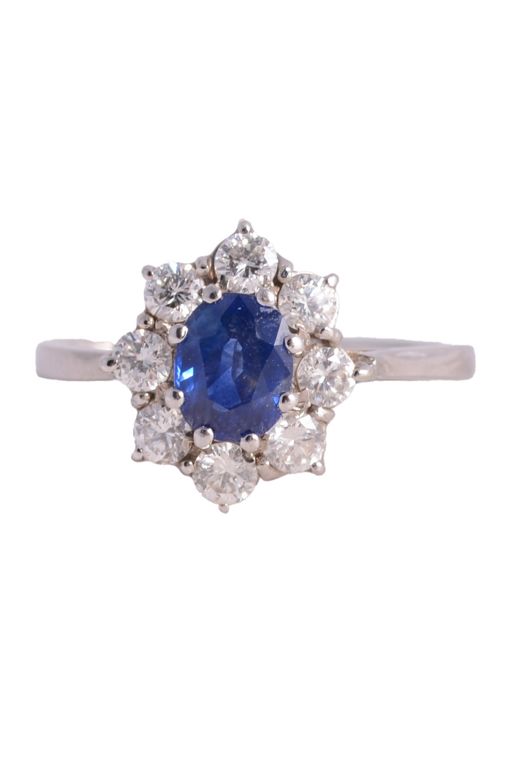 18k Gold Sapphire and Diamond Ring