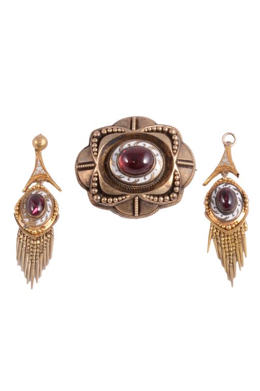 Garnet Brooch and Pendants