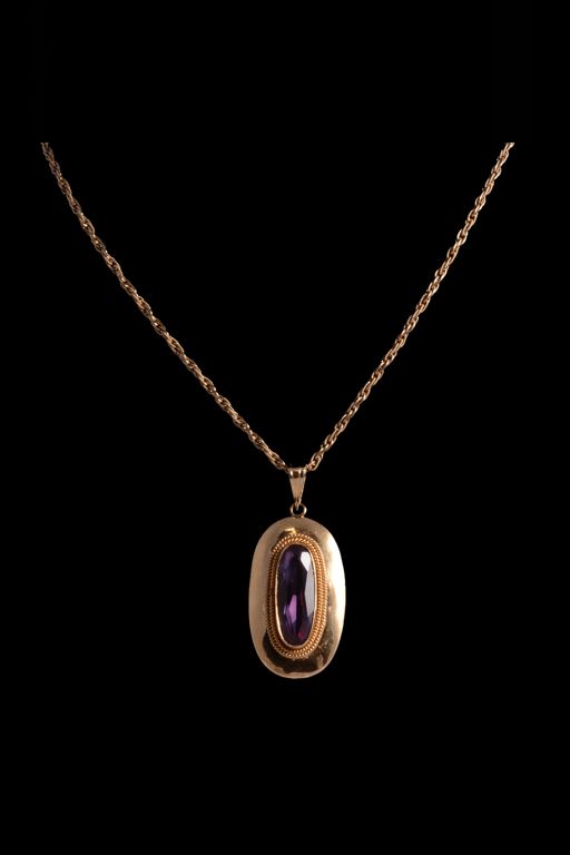 9k Gold Corundum Pendant Necklace