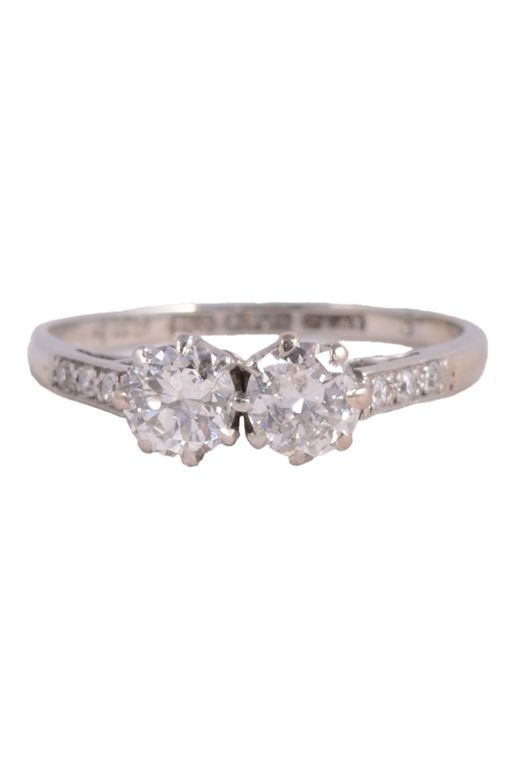 18k Gold and Platinum Diamond Ring