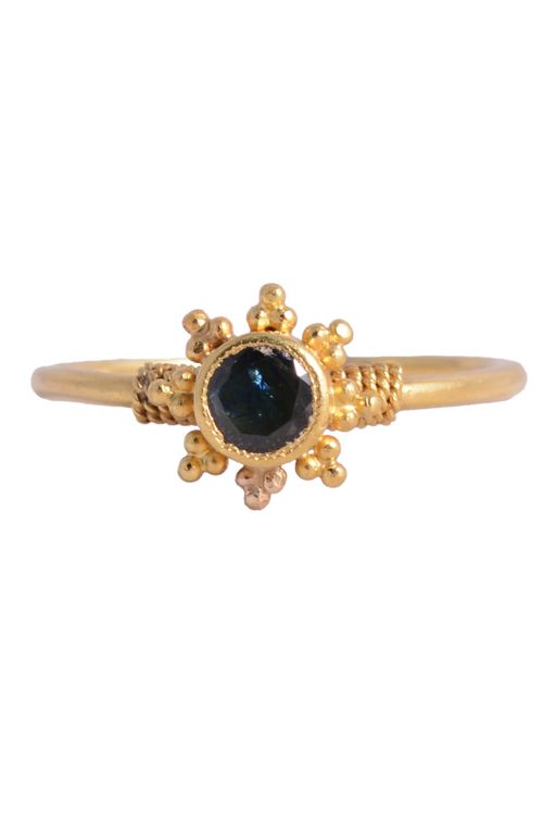 Yellow Metal Sapphire Ring