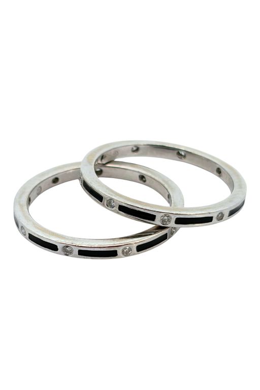 Pair of 18k Gold Diamond Rings