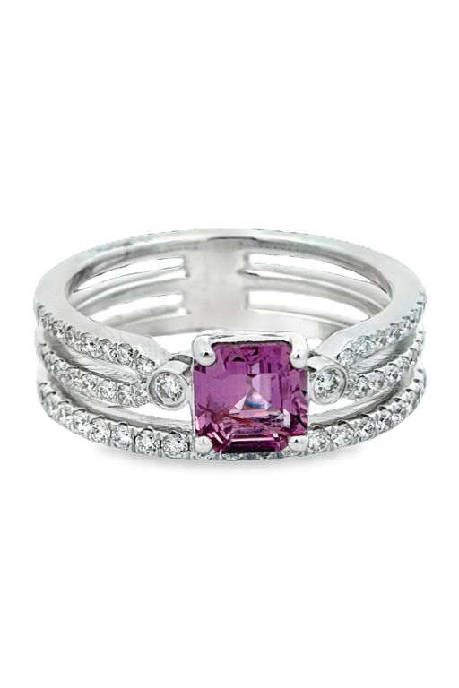 Platinum Sapphire and Diamond Ring