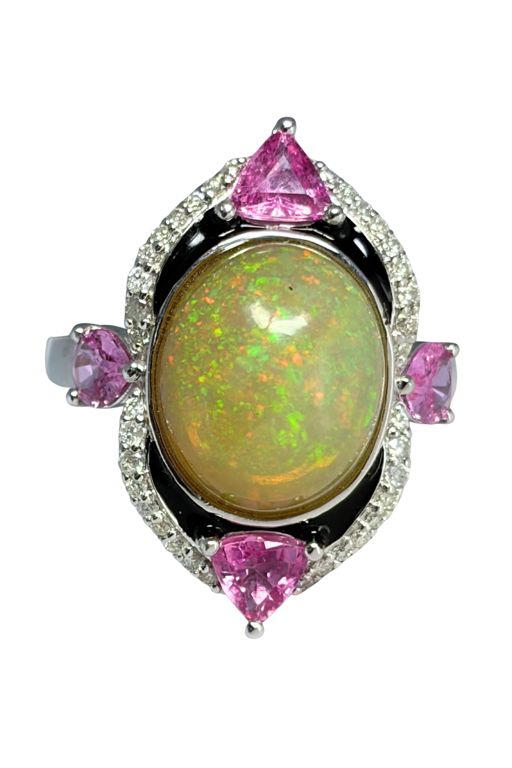 Platinum Multi-Gem Ring