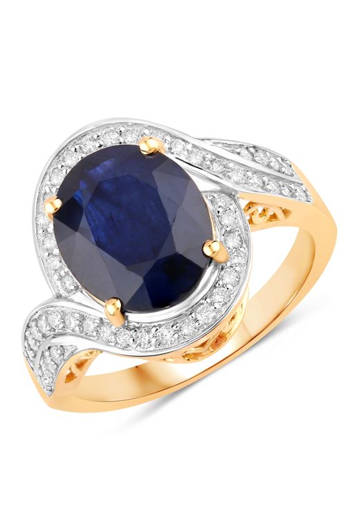 14k Gold Sapphire and Diamond Ring