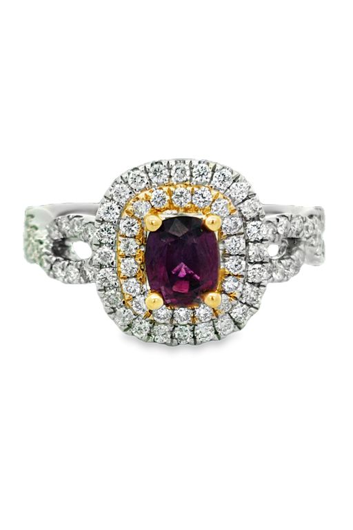 18k Gold Sapphire and Diamond Ring