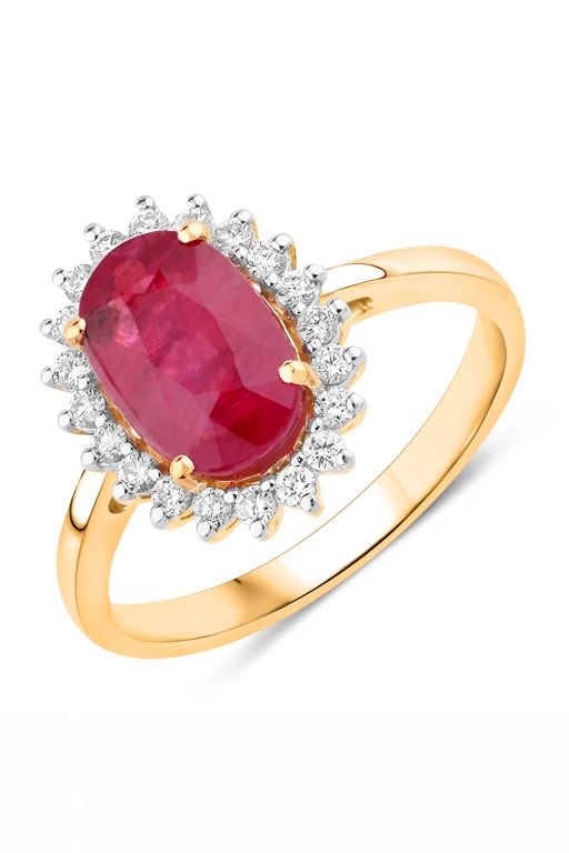 14k Gold Ruby and Diamond Ring