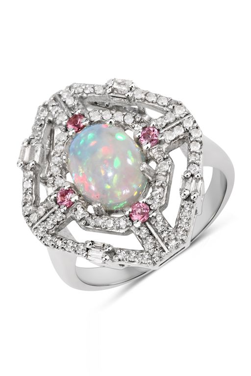Sterling Silver Multi-Gem Ring
