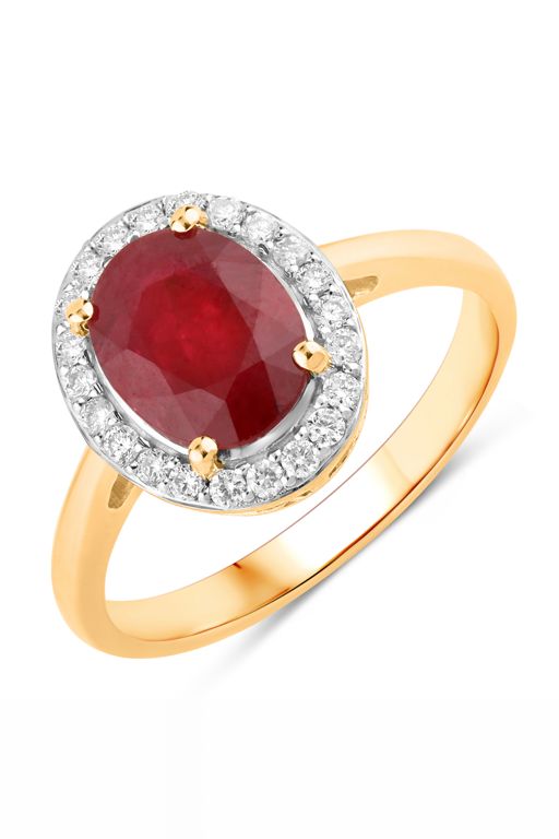 14k Gold Ruby and Diamond Ring