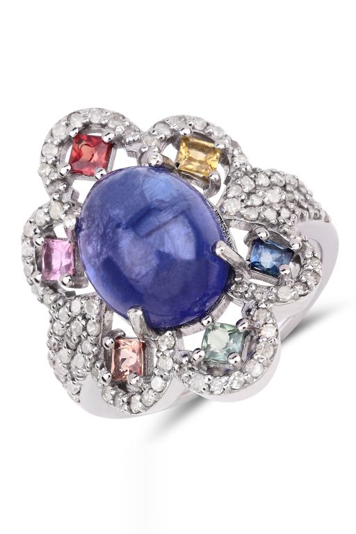 Sterling Silver Multi-Gem Ring