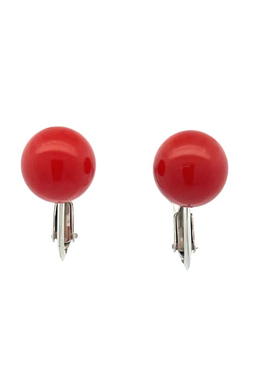 Pair of 14k Gold Coral Earrings