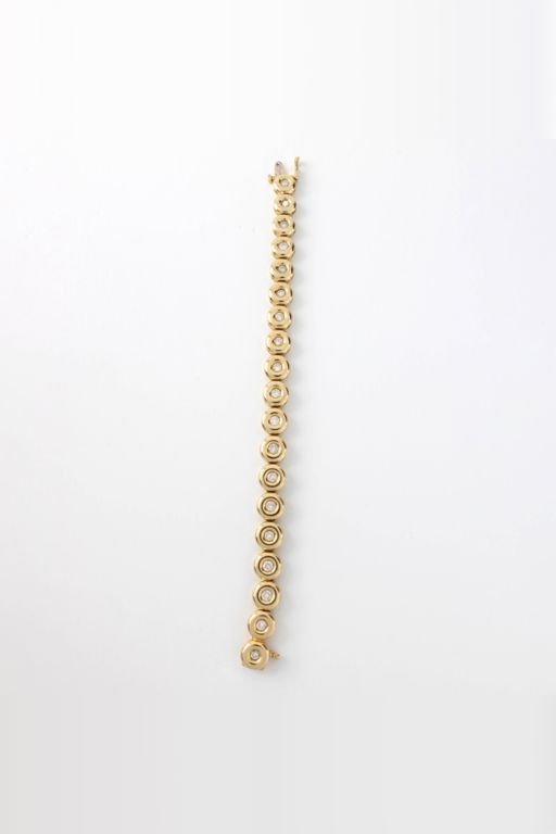 14k Yellow Gold Diamond Link Bracelet