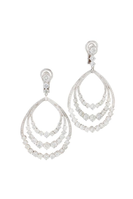 18k White Gold Diamond Earrings