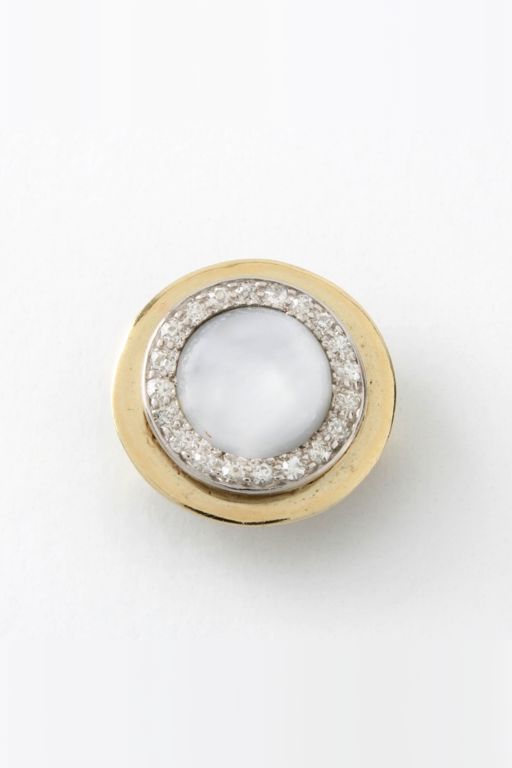 14k Yellow Gold Sapphire and Diamond Slide Pendant