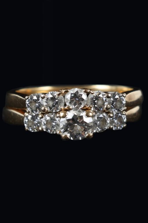 18k Gold Diamond Ring Set