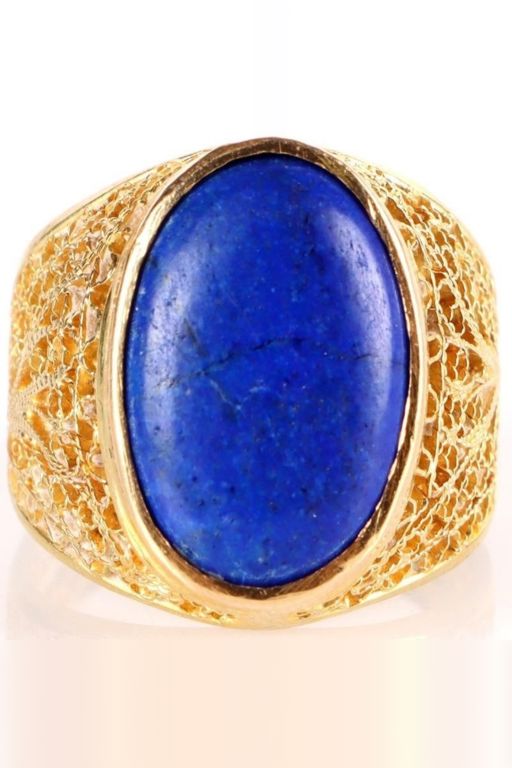 18k Yellow Gold Lapis Lazuli Ring