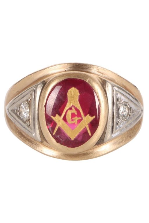 14k Gold Ruby and Diamond Ring