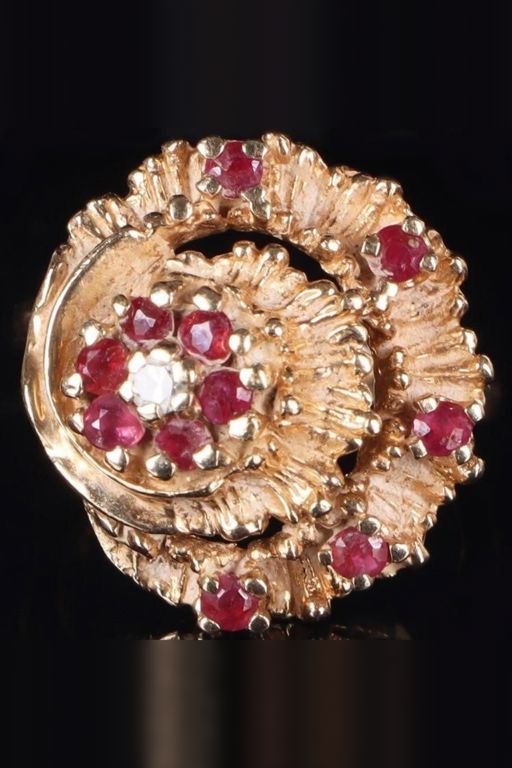 14k Gold Ruby and Diamond Ring