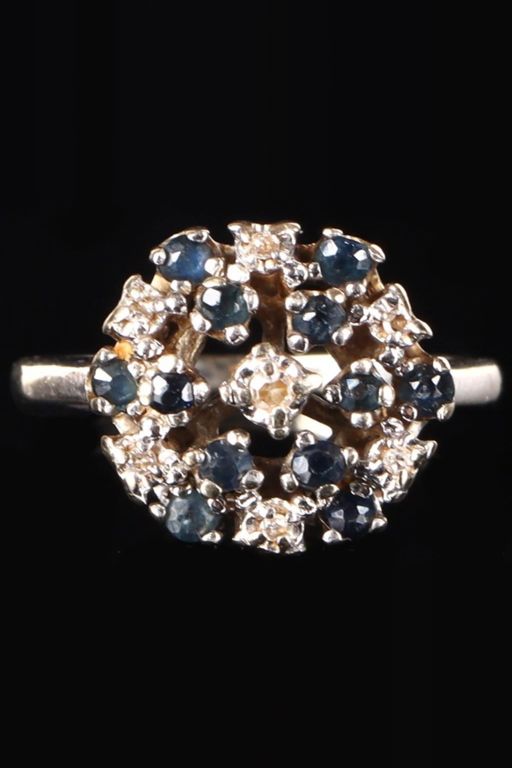 14k Gold Sapphire and Spinel Ring